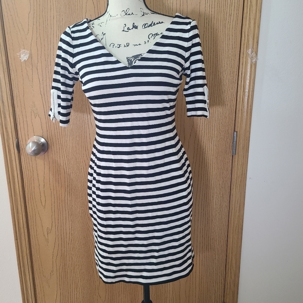 Banana Republic Preppy Classic Striped Bodycon Zipper Dress
